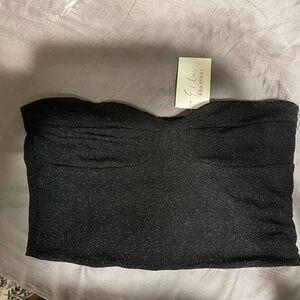 Fiesta Black Sparkle Crop Top